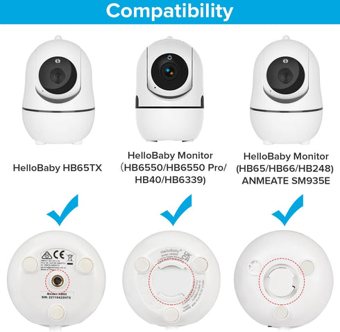 Flexible Baby Monitor Mount Compatible with HelloBaby HB65/HB40/HB6550/HB66/HB6339/HB6550 Pro, ANMEATE SM935E, Baby Camera Mount Without Tools or ...