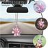 Crystal Flower Car Pendant, Car Rear View Mirror Charm Decor Hanging Ornament, Car Interior Accessories for Women (Pink Flower)...