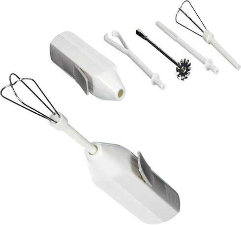 5pc Deluxe Cordless Mini Mixer - Mix Whip Stir Blend Beat Drink Frother...