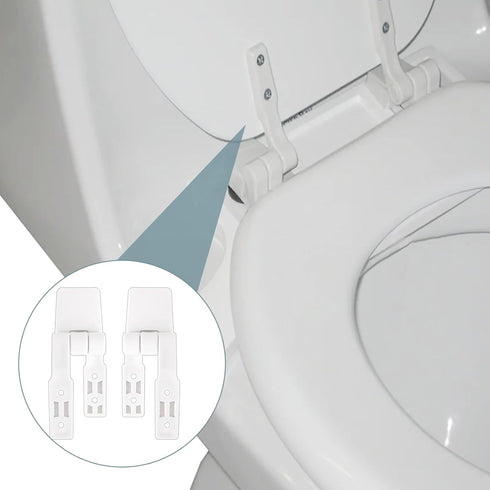 2 Pack Toilet Seat Hinge Replacement Toilet Plastic Bolts Kit with Screws and Nuts Plastic Toilet Seat Hardware is Suitable for Most Toilet Replac...