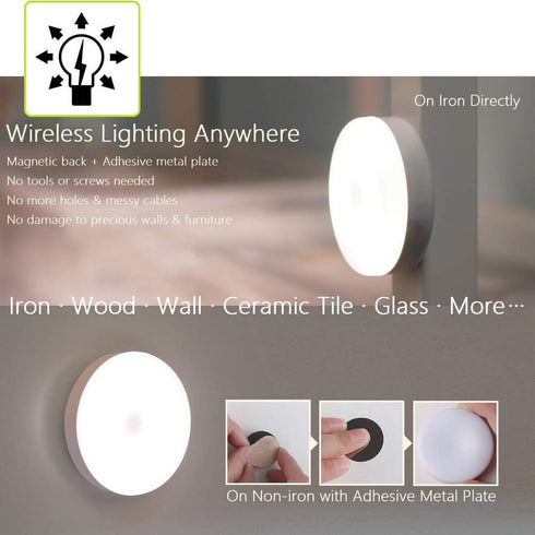 Mini Touch Light, Rechargeable Battery Operated Closet Lights Wardrobe Lights, Magnetic Stick-on Anywhere LED Night Light, Wireless Under Cabinet ...
