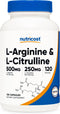 Nutricost L-Arginine L-Citrulline Complex 750mg, 120 Capsules - Non-GMO...