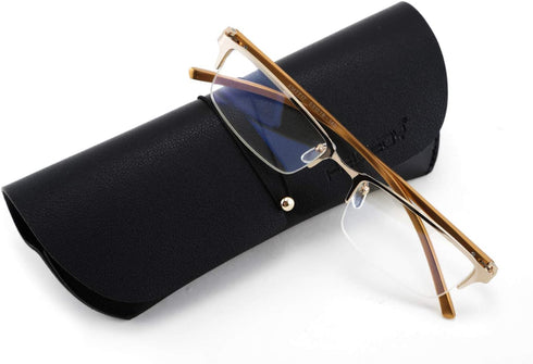 FEISEDY Refined Semi Rimless Rectangle Half-Frame Blue Light Blocking Computer Glasses Women Men B2626...