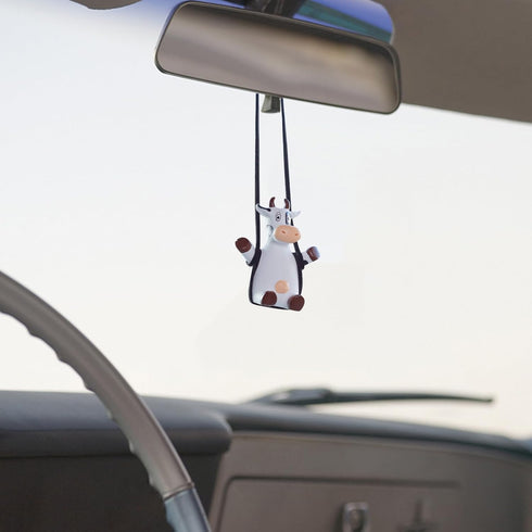 YGMONER Swinging Cow Car Interior Rearview Mirror Hanging Accessories (Cow)...