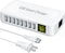 USB Charging Station, Ziwodiv 8-Port 60W/12A USB Charger Station, Multi Ports USB-A Charging Hub with LED Display, Compact Desktop Charger for Mul...
