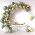 Sweet Baby Co. Sage Green Balloon Garland Arch Kit with Eucalyptus Olive, Peach, White, Gold Balloons and Greenery for Forest Safari Jungle Tropic...