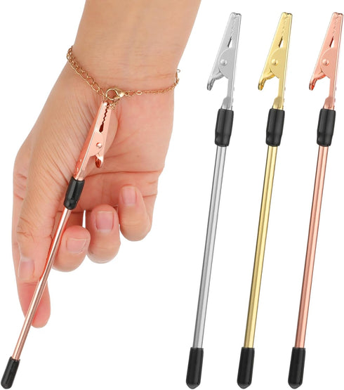 3 Pcs Bracelet Helper Tool,Jewelry Clasp Helper,Wear Jewelry by Yourself (Gold+Silver+Rose Gold), Bracelet Fastener Helper,Bracelet Buddy,Bracelet...