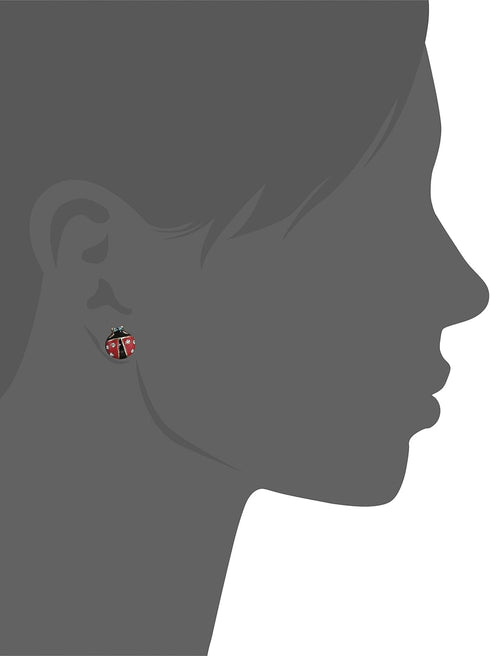 Betsey Johnson Red & Black Ladybug Stud Earrings...