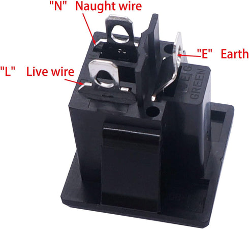 weideer 3Pcs 3 Pins US Power Socket Plug Panel AC 15A 125V Panel Mount Outlet Industrial Plug Female Connectors Adapter K-019...