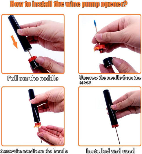 Mini Wine Opener | Travel Portable Pocket Air Pressure Pump Wine Bottle Opener | Assemblable Design Corkscrew 7S Quick Bottle Opening | for Home, ...