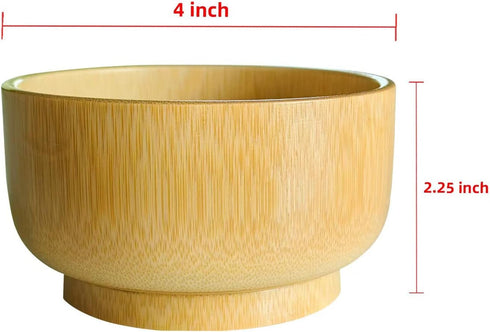 2Pcs Bamboo Bowl Sets Bamboo Bowls Kids Wooden Plates and Bowls Set Small Wooden Bowls Salsa Bowls for Party Facial Bowls...