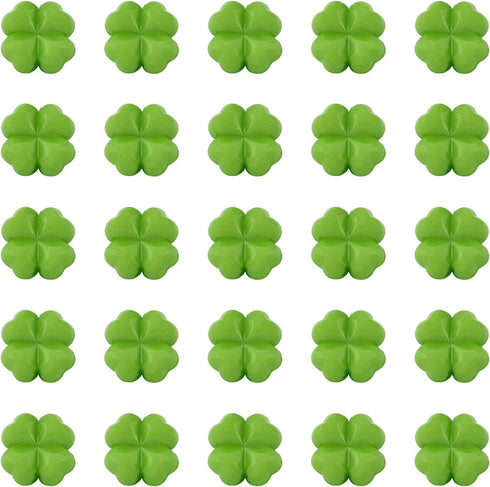 Beadthoven 100pcs St. Patrick's Day Shamrock Acrylic Beads Green Four Leaf Clover Beads Loose Spacers Pony Beads for Bracelet Necklace Earrings Je...