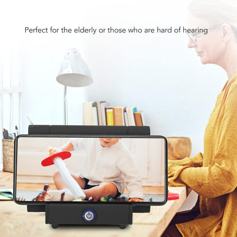 Phone Speaker,White Cell Phone Stand with Wireless Speaker and Anti Slip Base,Rechargeable Portable Holder Speaker for Home and Outdoors(Black)...