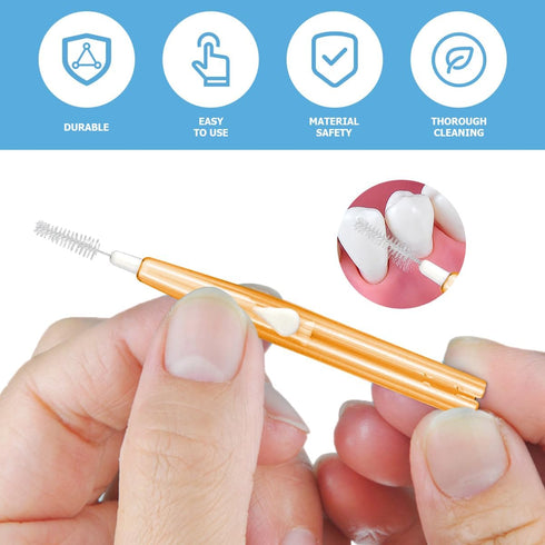 60PCS Soft Toothpick Refill Interdental Brush Push-Pull Type Tooth Cleaning Tool Tooth Flossing Head Oral Dental Hygiene Brush for Braces...