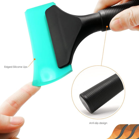 EHDIS Small Squeegee 5 inch Rubber Window Tint Windshield Scraper for Car,Glass, Mirror, Shower, Door,Bathroom Cleaning (Light Blue)...