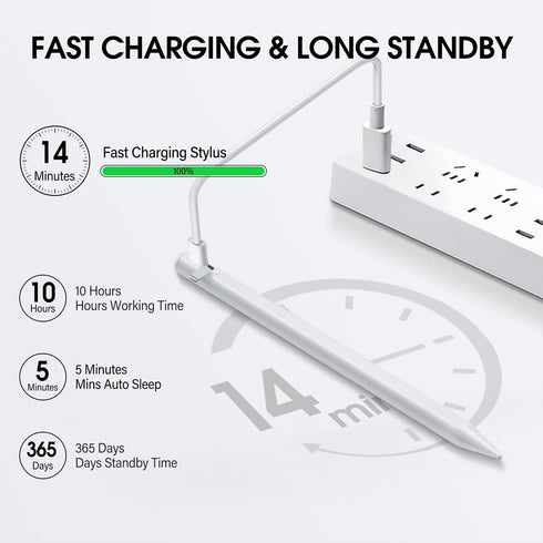 Bluetooth Stylus Pen for ipad Fast Charging Pencil with plam Rejection,Bluetooth Shortcut,Magnetic tilt Sensitivity Work for2018-2024ipad air3/4/5...