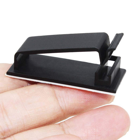SOULWIT 50Pcs Self Adhesive Cable Management Clips, Cable Organizers Wire Clips Cord Holder for TV PC Ethernet Cable Under Desk Home Office (Black...