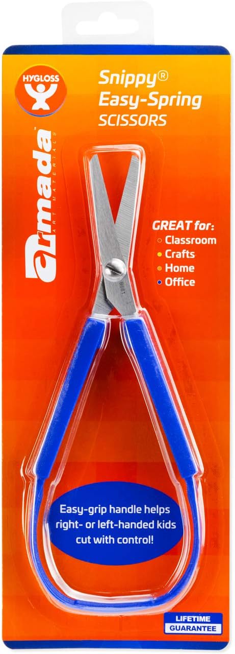 Hygloss Products Snippy Easy Spring Loop Scissors Flexible Handles, Stainless Steel Blades-Good for Special Needs and Fine Motor Skills-for Kids’ ...
