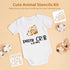 Varku 30 PCS Baby Shower Stencils PET for Onesie, Infant One-piece Deorative Kit Lovely Cartoon, Boy Girl Baby Shirt Fabric Stencils for Clothes, ...