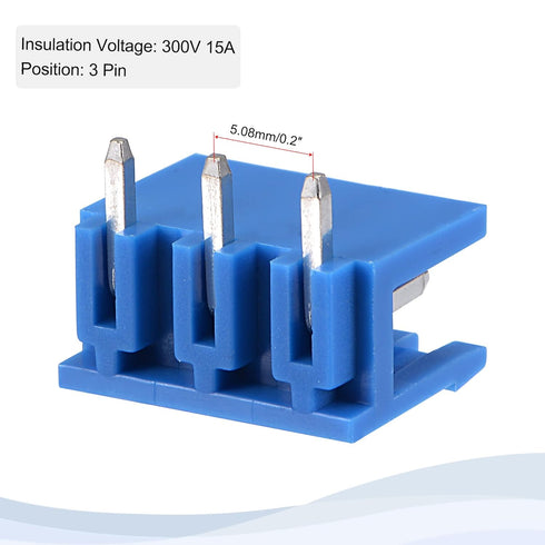 MECCANIXITY PCB Mount Screw Terminal Block 5.08mm Pitch 3 Pin 15A Plug-in for Electrical, Instruments 10Set...