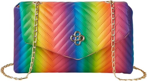 Verdusa Women's Buckle Crossbody Bag Chain Purse Flap Square Shoulder Handbag...