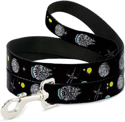 Star Wars Pet Leash, Dog Leash, Star Wars Death Star Millennium Falconand XWing Fighter, 4 Feet Long 0.5 Inch Wide...
