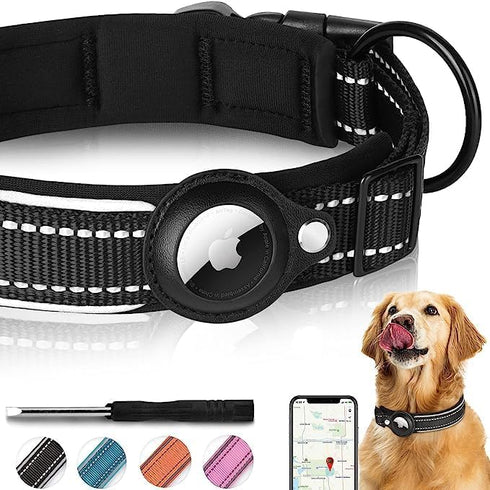 Reflective Dog Collar, Dog Collar, Heavy Duty Dog Collar, Adjustable Accessories Pet Collar for Small Medium Large Dogs (XL, Black)...