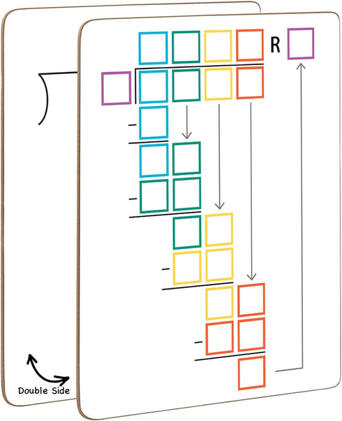 Dry Erase Division Chart White Board, 9" x 12" Double Side Table Math Manipulatives Lapboard for Kids Students Classroom Home...