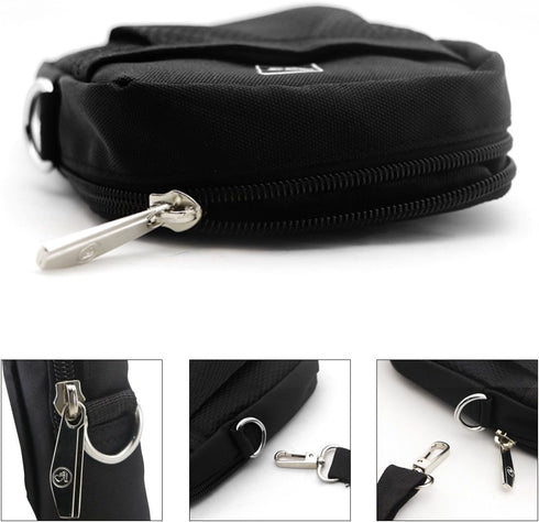 W WINBRIDGE Voice Amplifiers Speaker Carry Case Cover Bag with Mesh Pocket Zip And Snap Hook Fit USB Cable Wall Charger Phone WB010...