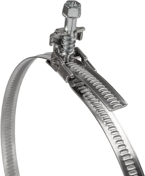 5" Inch Ducting Clamp - 10 Pieces of Adjustable Stainless Steel Duct Hose Clamps with Worm Gear - Wide Diameter Range Fastener for Flexible Ductin...