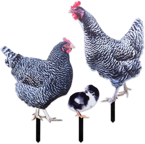 SaiDian 1Set Acrylic Chicken Statues Realistic Chicken Family Animal Garden Statues for Yard Art Lawn Rustic Garden Outdoor Décor...