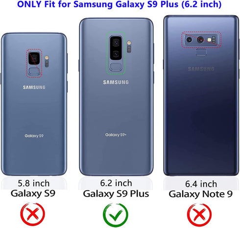 Military Grade Drop Impact for Samsung Galaxy S9 Plus Case 360 Metal Rotating Ring Kickstand Holder Magnetic Car Mount Armor Heavy Duty Protection...