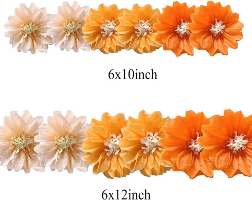 12pcs 10in 12in Paper Flowers Tissue Flowers Pom Paper Pom Poms Hanging Paper Flowers Wall Backdrop Wedding Party Flower Decorations DIY Art Craft...