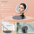 MILEDUO Rechargeable Travel Makeup Mirror with Lights, 6.3 inch Foldable Compact Mirror 850mAh Battery, 3 Color Light Touch Screen for Travel and ...