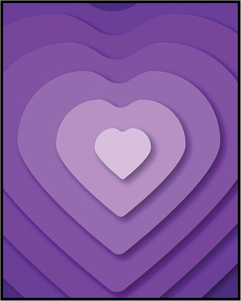 Posterizer 1 pcs-minimalistic purple girly aesthetic heart wall decor-Girls room art-Inspirational Women's Art-Gifts for Women-Gift for Girls, Tee...