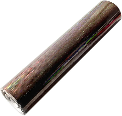ZLIFA Light Brown Holographic Mirrored Patterned Faux Leather Sheets, 12"X53" Dotted Line Patterns PU Fabric Roll for Craft Sewing Bags...