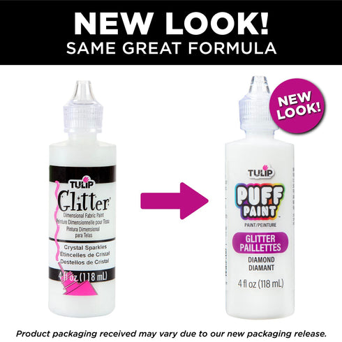 TULIP Dimensional Fabric Paint 4oz, Glitter Crystal Sparkle (41904)...