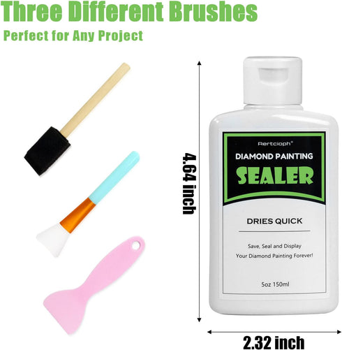 Diamond Painting Sealer Kits 15 OZ with Brushes, Diamond Art Coaster Glue Diamond Sticker Sealer Puzzle High Gloss Glue, 3 Pack 5 OZ Each Bottle...