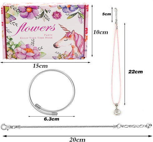 Alcyuh 162Pcs DIY Charm Bracelet Making Kit for Girls Bangle Bracelets Kit Jewelry Making Supplies with Beads, Pendant Charms, Bracelets and Neckl...