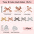 1 Box 50Pcs Bow Earring Post Bow Stud Earring Post Gold Brass Real 18k Gold Plated Earring Stud with Ear Nuts Bowknot Stud Earring Findings for Je...