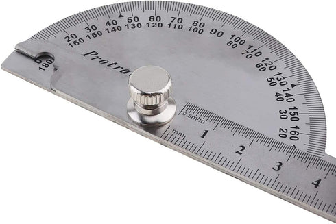 0-180 Degree Angle Finder, Stainless Steel Round Head Rotary Protractor Scale Angle Finder Adjustable Double-arm Ruler Angle, Finder Craftsman Rul...