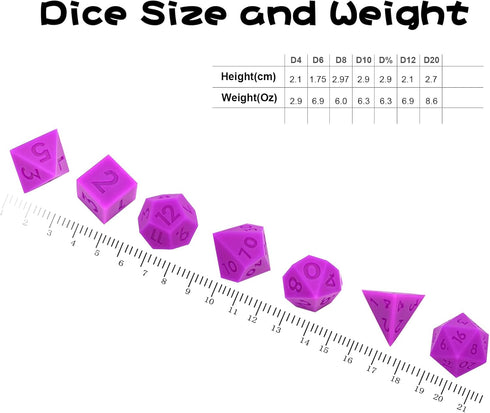Silicone Dice, DND7PCS Piece Silicone Dice Set, with Flannelette Bag Storage Box, Suitable for Dungeons & Dragons Role-Playing and Board Games. (P...