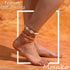 Boho Layered Anklets Shell Ankle Bracelets Gold Beaded Ankle Chain Evil Eyes Braided Rope Handmade Foot Chains Beach Foot Jewelry Sand designed el...