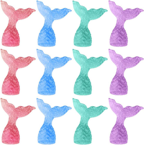 ArtCreativity Acrylic Mermaid Tail Cake & Cupcake Toppers, Set of 24, Mini Mermaid Tail Figurines, Decorations for Sea, Nautical, Mermaid, & Baby ...