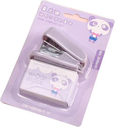Purple Mini Stapler Set with 400 Standard Staples Cute Stapler Includes Built-in Staple Remover Morandi Color Stapler Set for Learning Home Office...