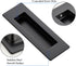 Ravinte 4 Pack Black Sliding Closet Door Handles Black Flush Pulls 5.9in Length Recessed Finger Pulls for Sliding Barn Door Sqaure Cabinet Pulls S...
