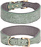 Basic Dog Collars, for Large Dogs, Medium Dogs & Small Dogs, PU Leather Collar for Dogs, Embossed Print Leather Dog Collars (XL, Green)...