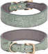 Basic Dog Collars, for Large Dogs, Medium Dogs & Small Dogs, PU Leather Collar for Dogs, Embossed Print Leather Dog Collars (XL, Green)...