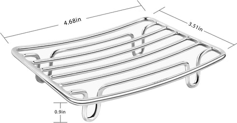 Bar Soap Dish Holder for Shower Bathroom Stainless Steel Rust Proof Self Draining, Chrome-1 Pack...