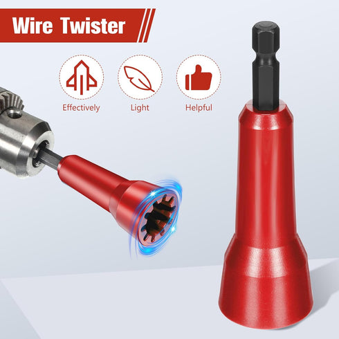 1 Pack Wire Twisting Tool Wire Twister Electrician Tools Wire Connector Driver Wire Bending Tools with 1/4 Chuck for Man Drill and Wire (Red)...